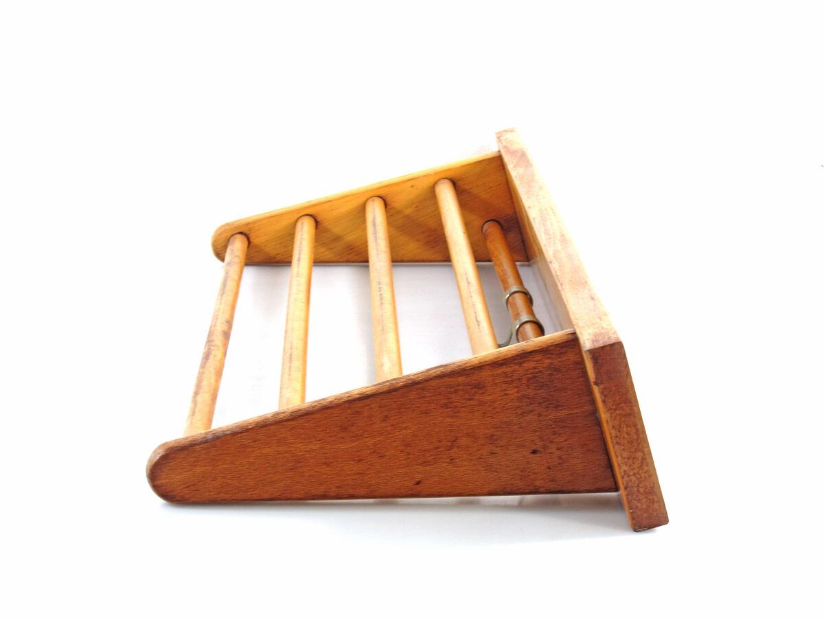 Porte-manteau en bois vintage des années 50 design Piet Zwart Bruynzeel