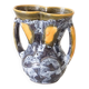 Grey and mustard Vallauris vase