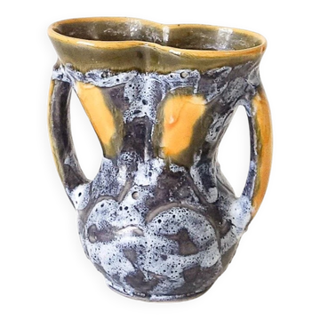 Vase Vallauris gris et moutarde