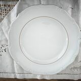 Round porcelain plate, double gold line manufacture, hand-painted.