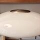 Tällbyn mushroom table lamp Ikea vintage white opaline glass chrome