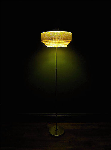 Vintage model G - 110 silk fringe floor lamp by Hans-Agne Jakobsson brass