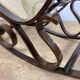 Rocking Chair in wood and canework, vintage 1970s