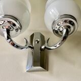 Double wall lamp in chromed metal 1970