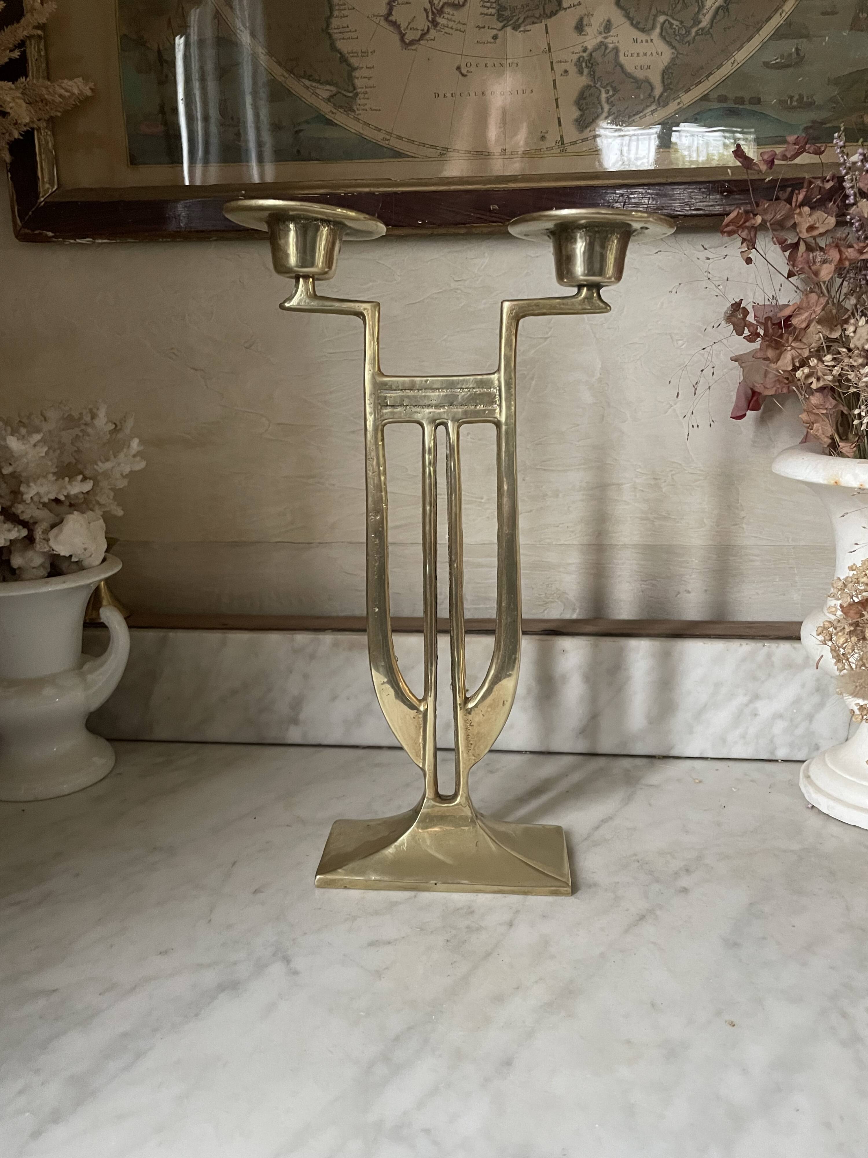 Art Deco chandelier in solid brass