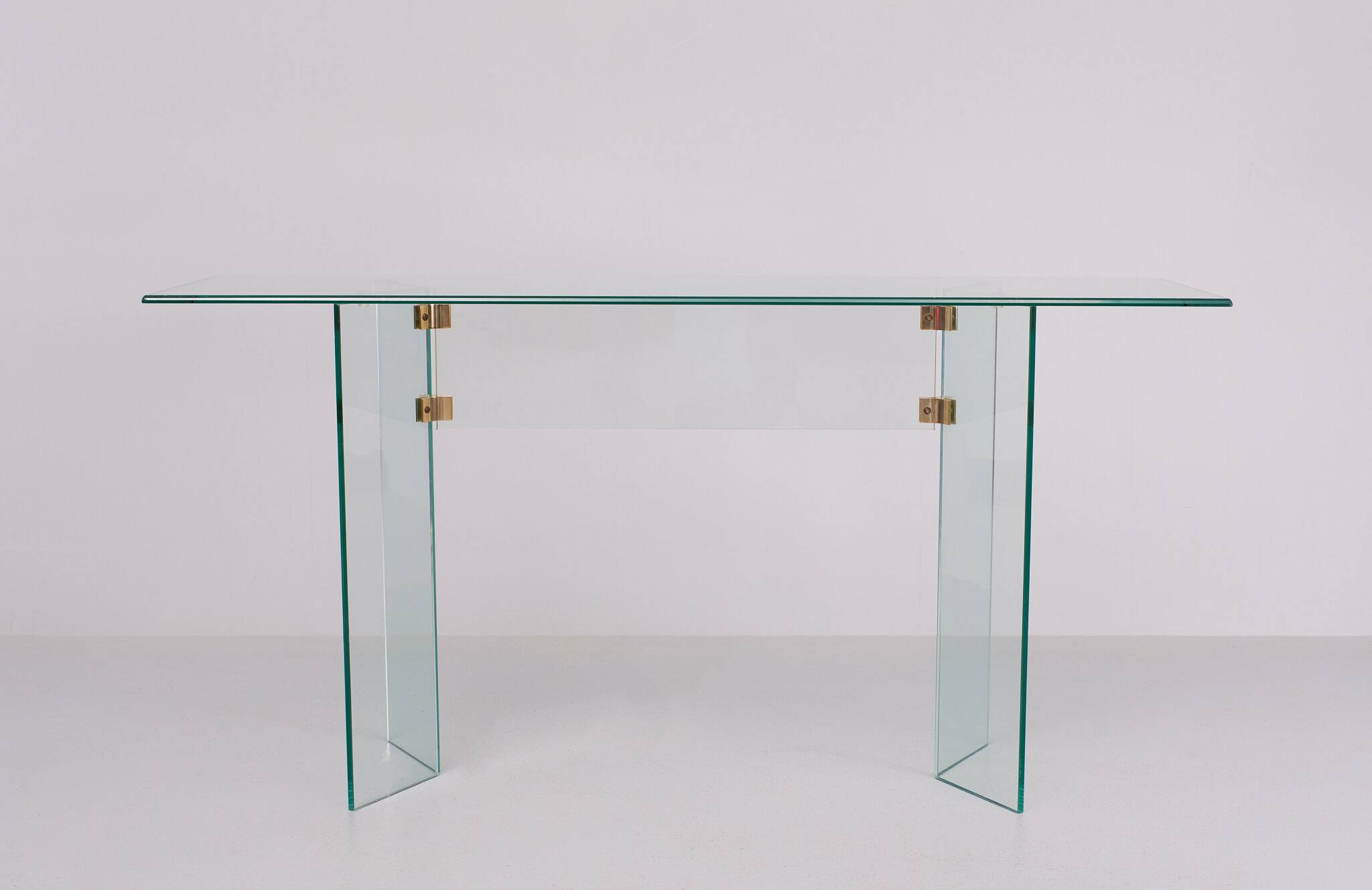 Léon Rose glass console table 1970 France