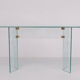 Léon Rose glass console table 1970 France