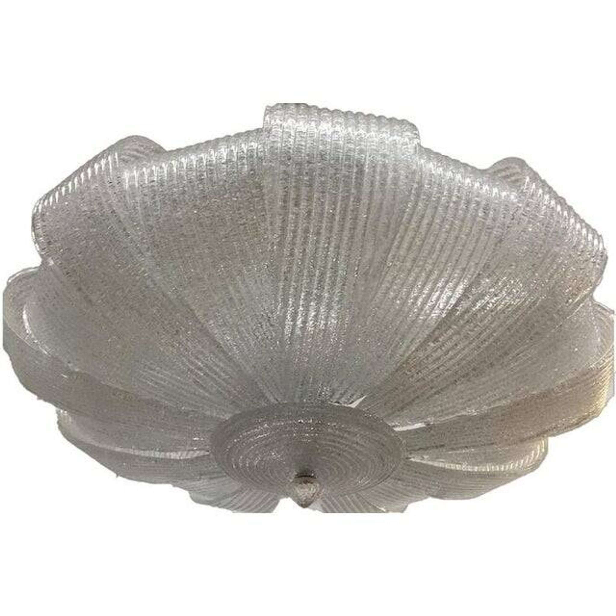 Contemporary Murano Glass Sputnik Chandelier, Flush Mount, Mazzega Style, Set of 2
