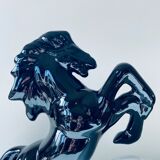 Ceramic and opaline horse lamp