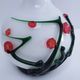 vase glass paste floral decoration Japonese style vintage