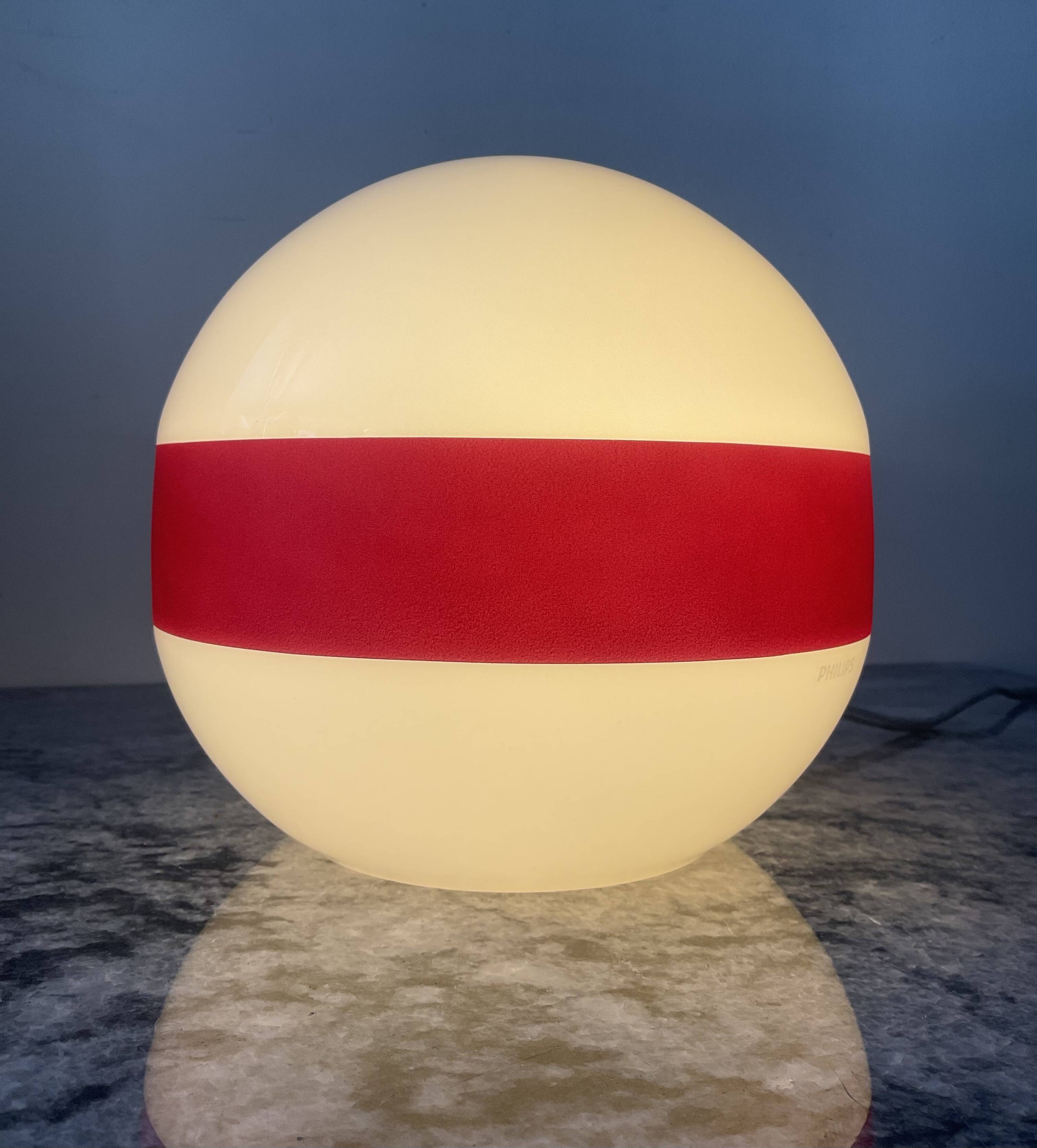 Lampe design Philips en métal et opaline