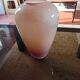 Pink gradient glass vase with edging