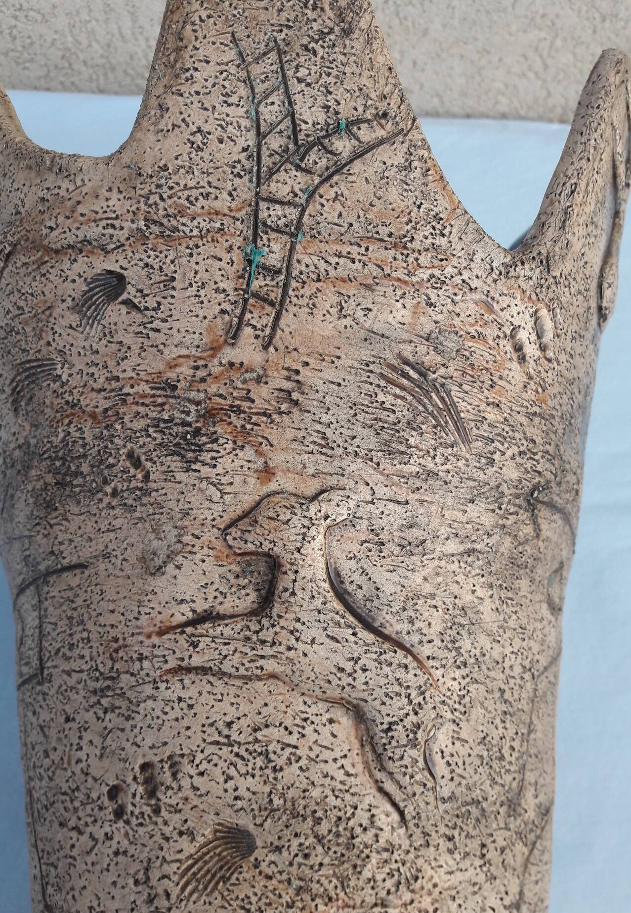 Ceramic vase with rock art decoration