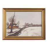 Painting „The Winterscape”, Scandinavian design, 1960s