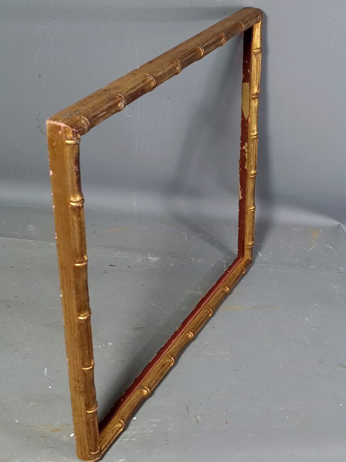Old frame way bamboo gilded wood gold leaf 45x38 foliage 43x36 cm SB2