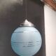 Blue glass ball pendant light