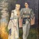 Spanish school painting, oil on panel, 19th century, signed