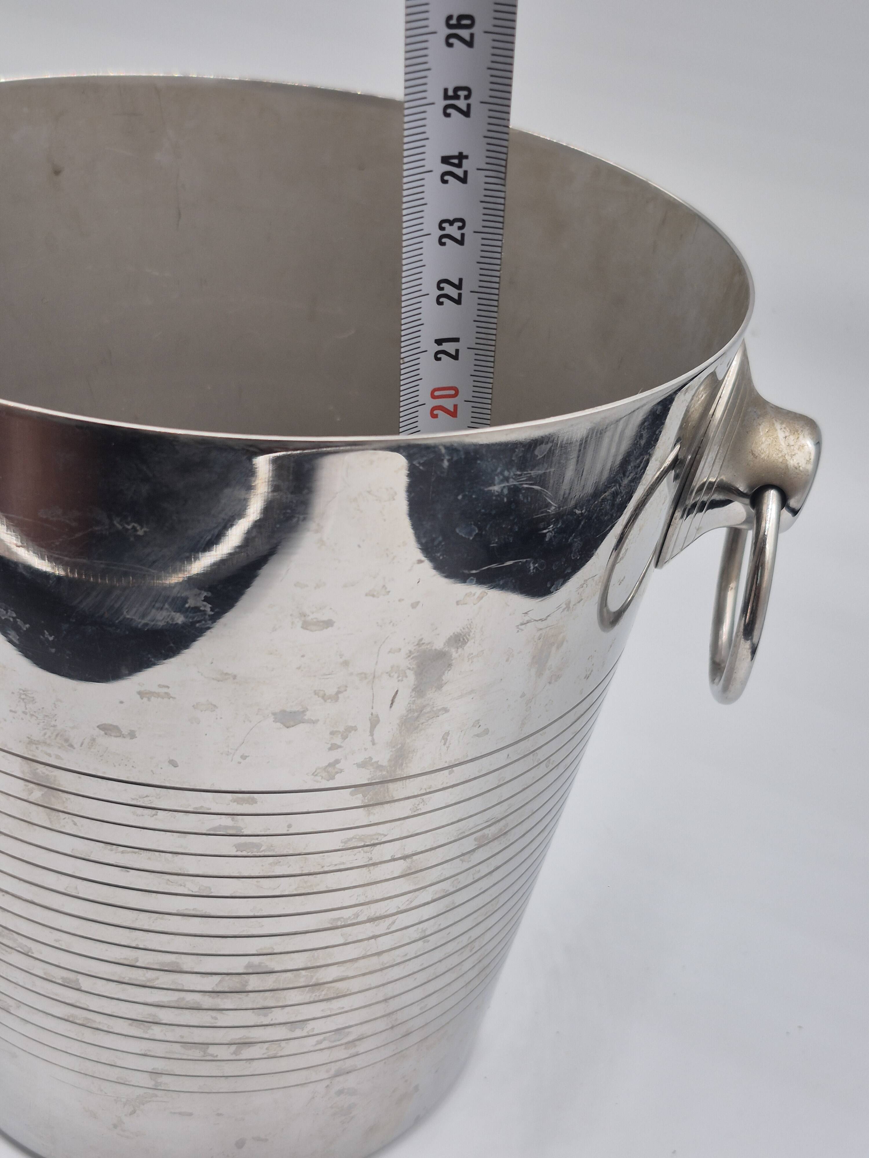 Vintage Létang Rémy champagne bucket in 18/10 stainless steel – ring handles – Fr