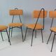 Set of 4 Italian dining chairs newly upholstered 1950s