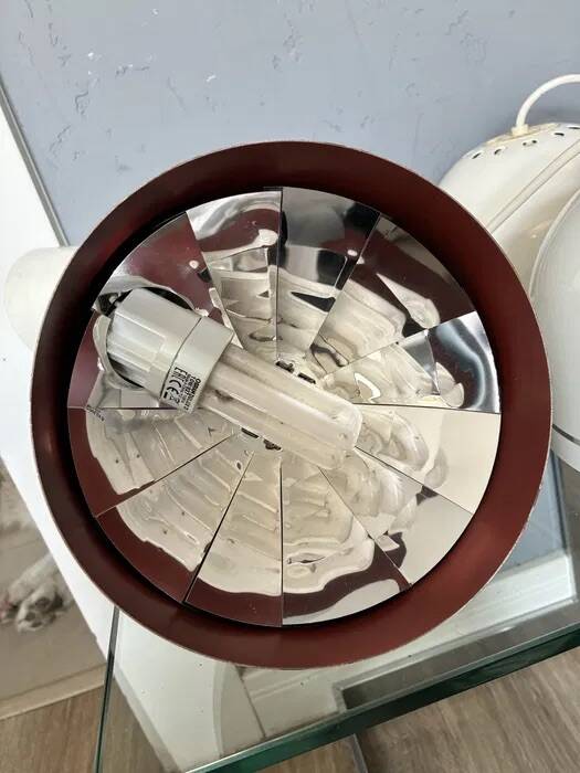4 lampes suspensions Space Age blanches Philips 201-110, années 1970
