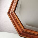 Vintage wooden mirror with 70s 80x40cm cut glass