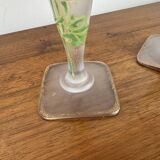 Pair of Frosted Glass Cornet Vases after Montjoye by Legras Art Nouveau period circa 1900
