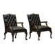 Fauteuil Chesterfield en cuir marron (le prix est pour un)