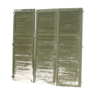 Volets persiennes en chene 3 battants largeur 210 cm hauteur 228 cm