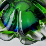 Sommerso green and blue pocket emptier by Flavio Poli for Seguso, Murano glass, Italy, 1970