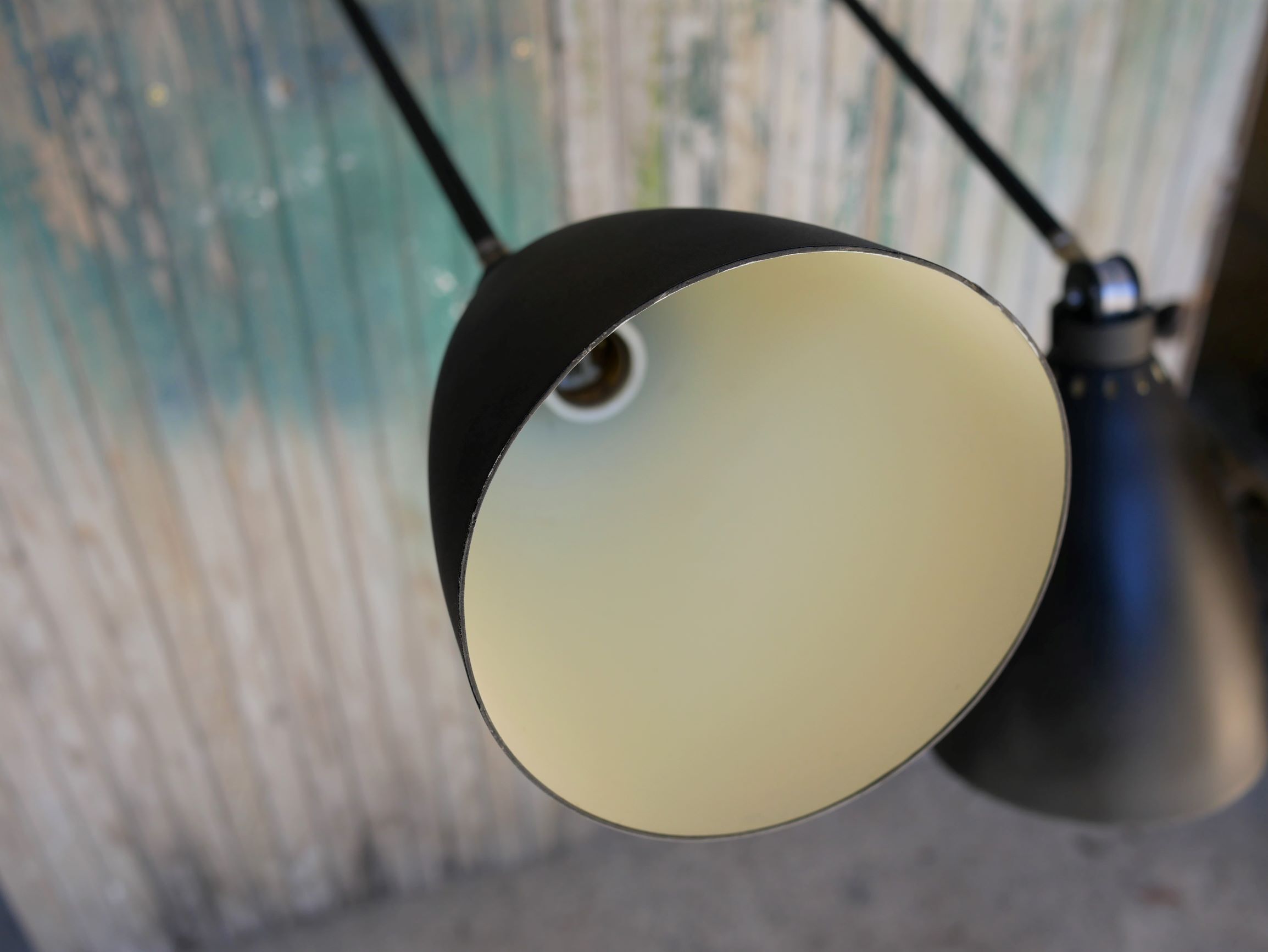 Pair of industrial arm wall lights, 60 years