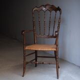 Vintage Chiavarina chair with armrests, 1950s