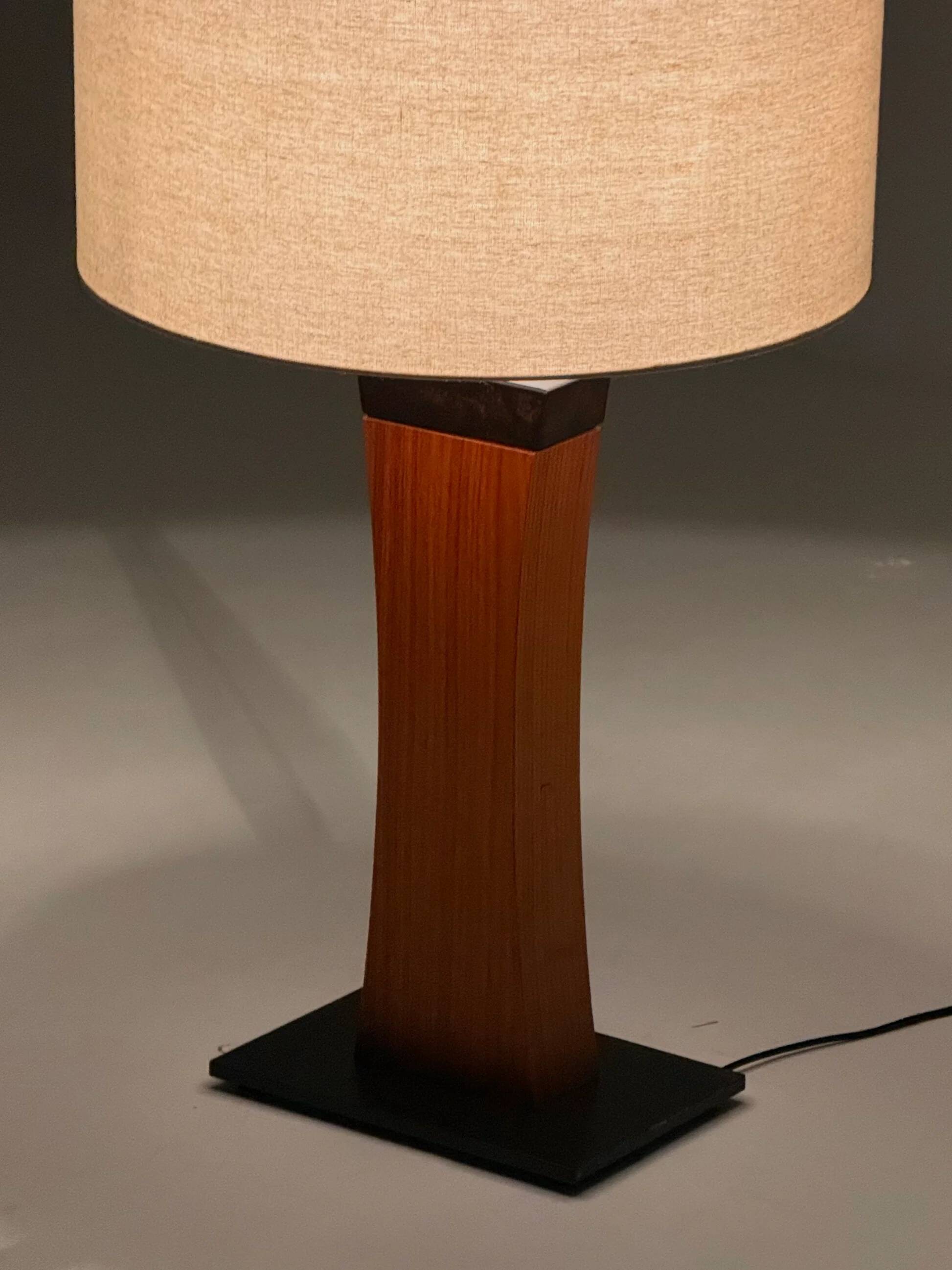 Italian mid-century teak table lamp