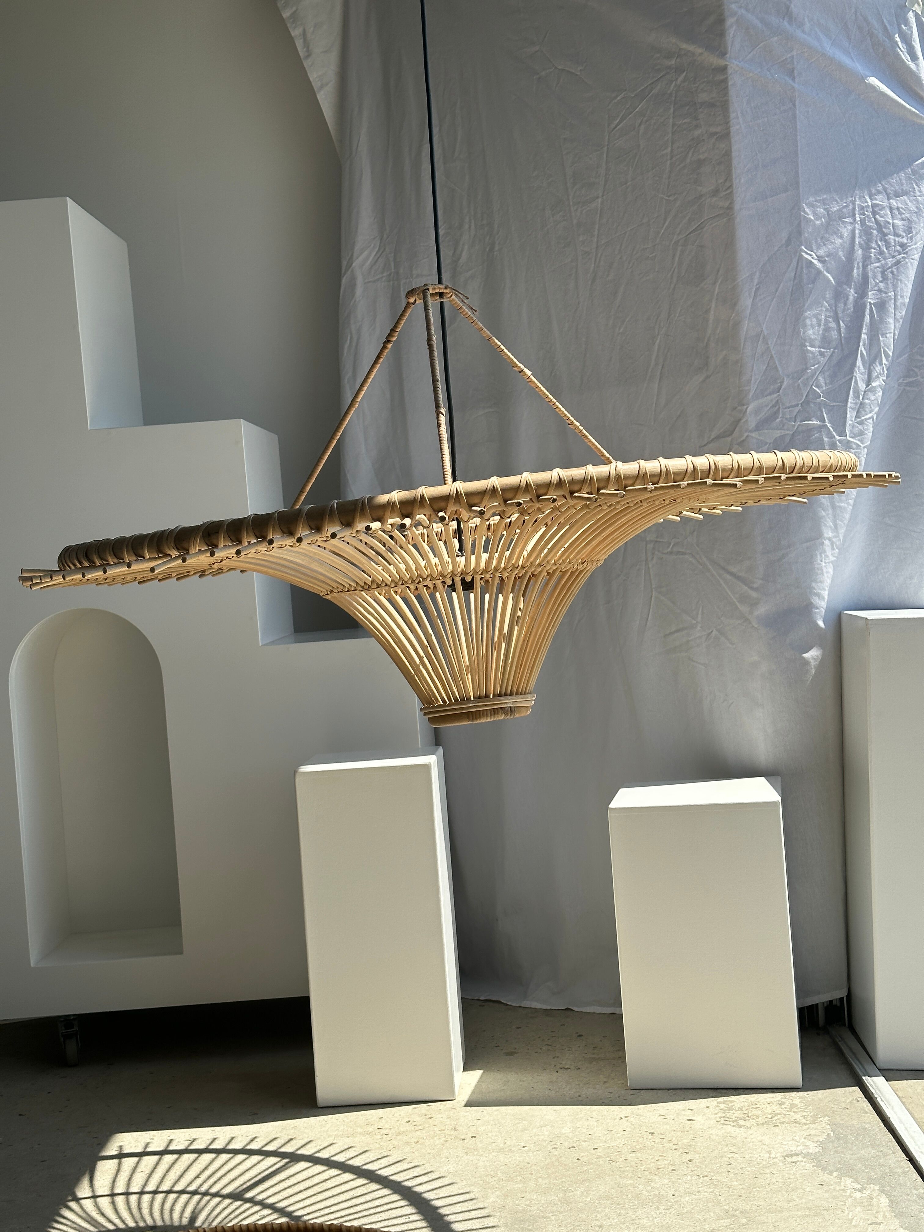 Suspension rattan saucer iron frame D:120 H:60