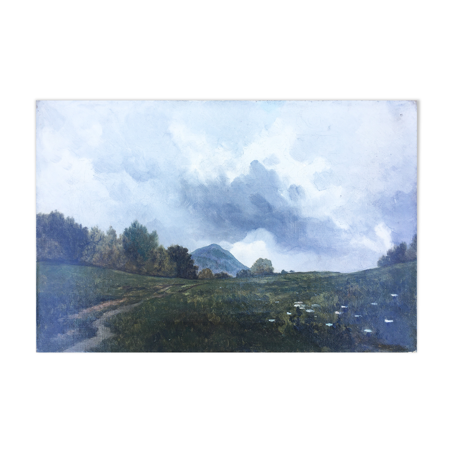 Painting "Landscape Puy de Dôme" : the puy Mary 1880 cf Dardoize by L. Henry