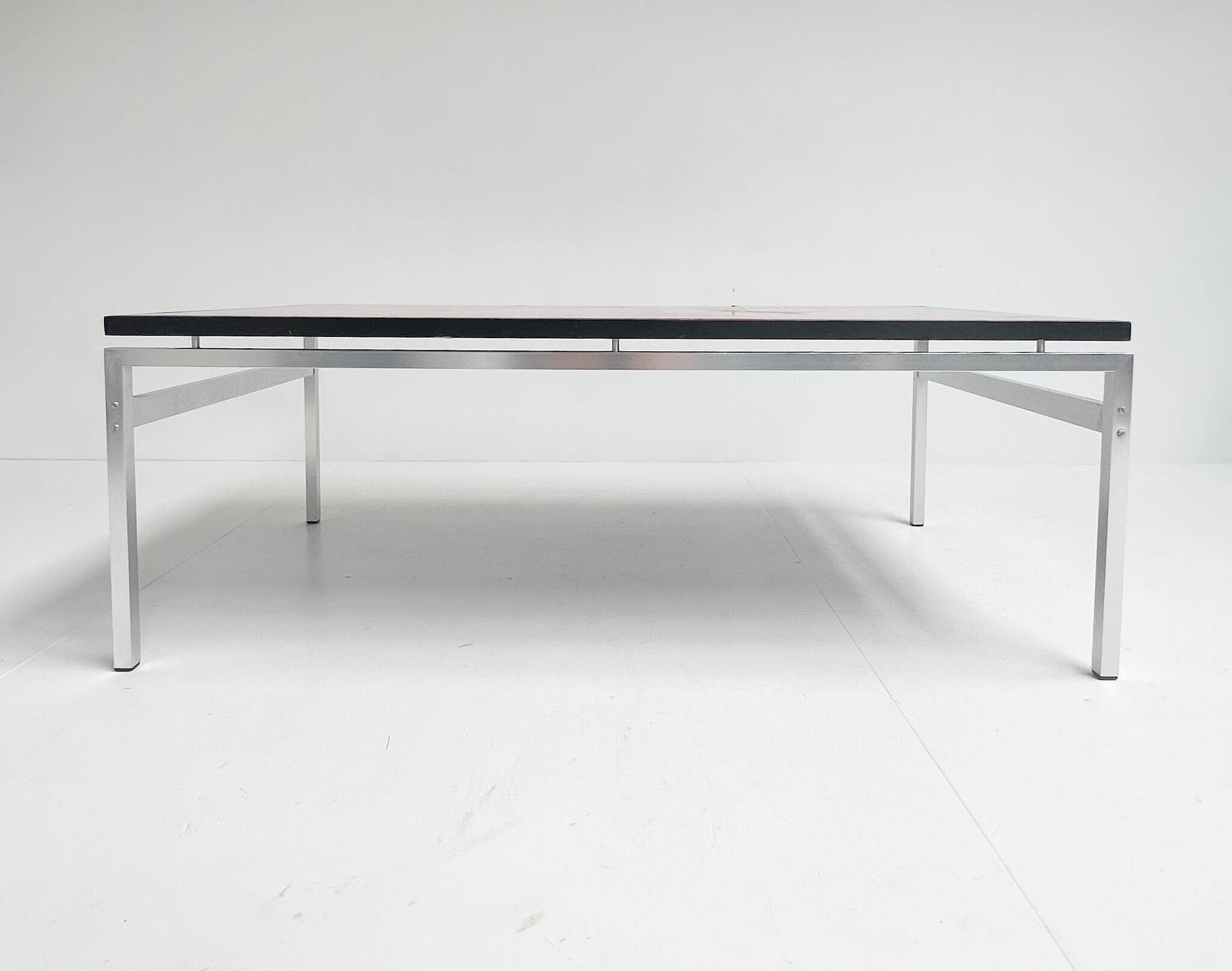 Glass coffee table by Jean René Talopp, 1970s