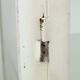 Old metal pharmacy cabinet medicine cupboard glass industrial 1950s