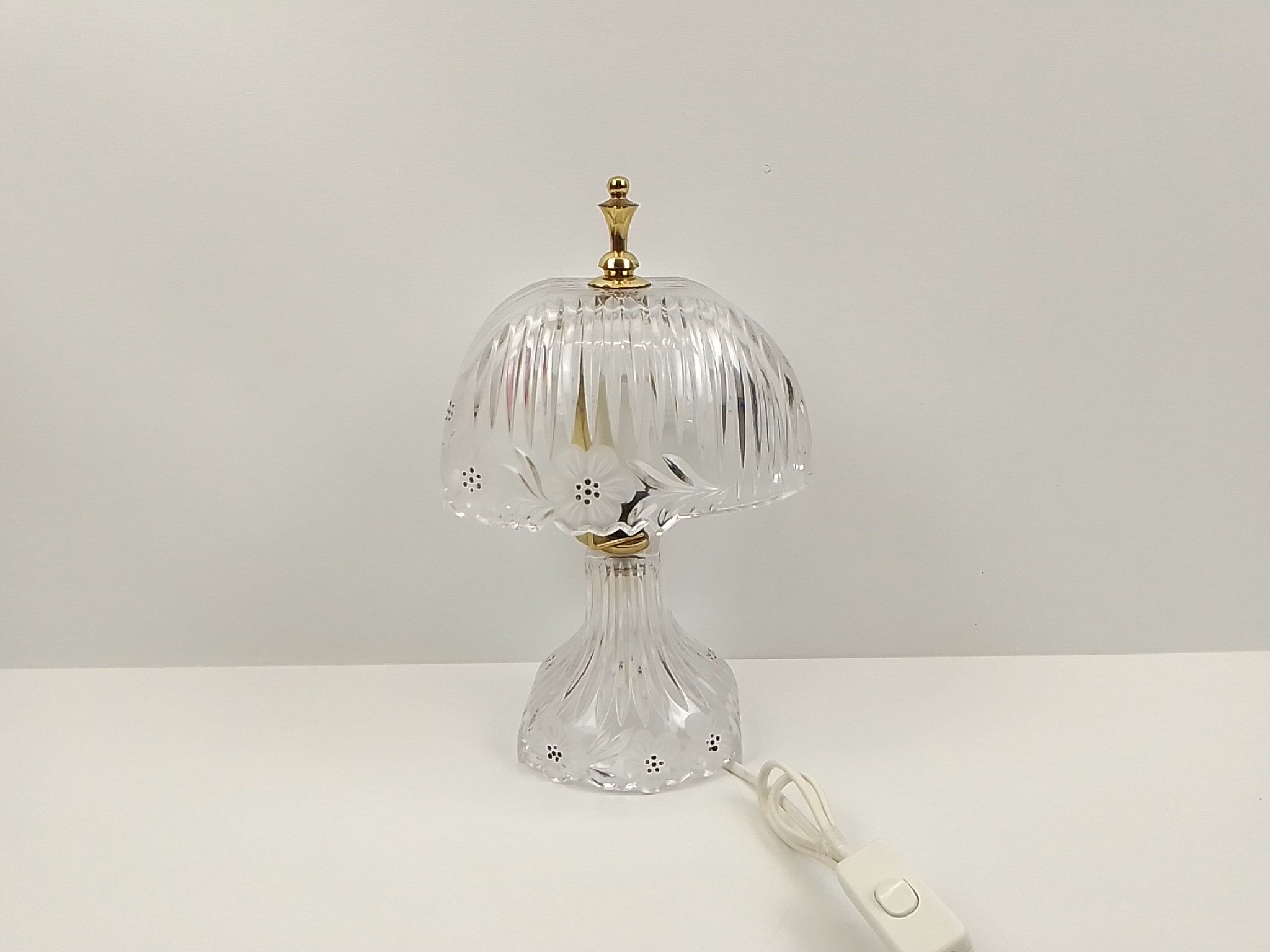 Table lamp in transparent crystal decoration flowers 28 cm