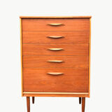 Tall teak chest of drawers from the 1960s