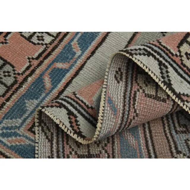 1970s Vintage Turkish Handmade Wool & Cotton Beige Area Rug 115x183