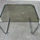 Series of 3 metal and glass nesting tables Space age