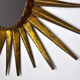 Miroir soleil, gilded metal with gold leaf, Italy, 1960