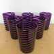 6 Murano art goblet glasses tricolor spirals