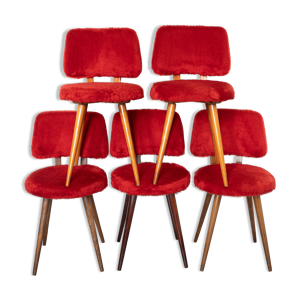 Lot de 5 chaises en bois