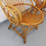 Pair of vintage rattan armchairs from the 60s