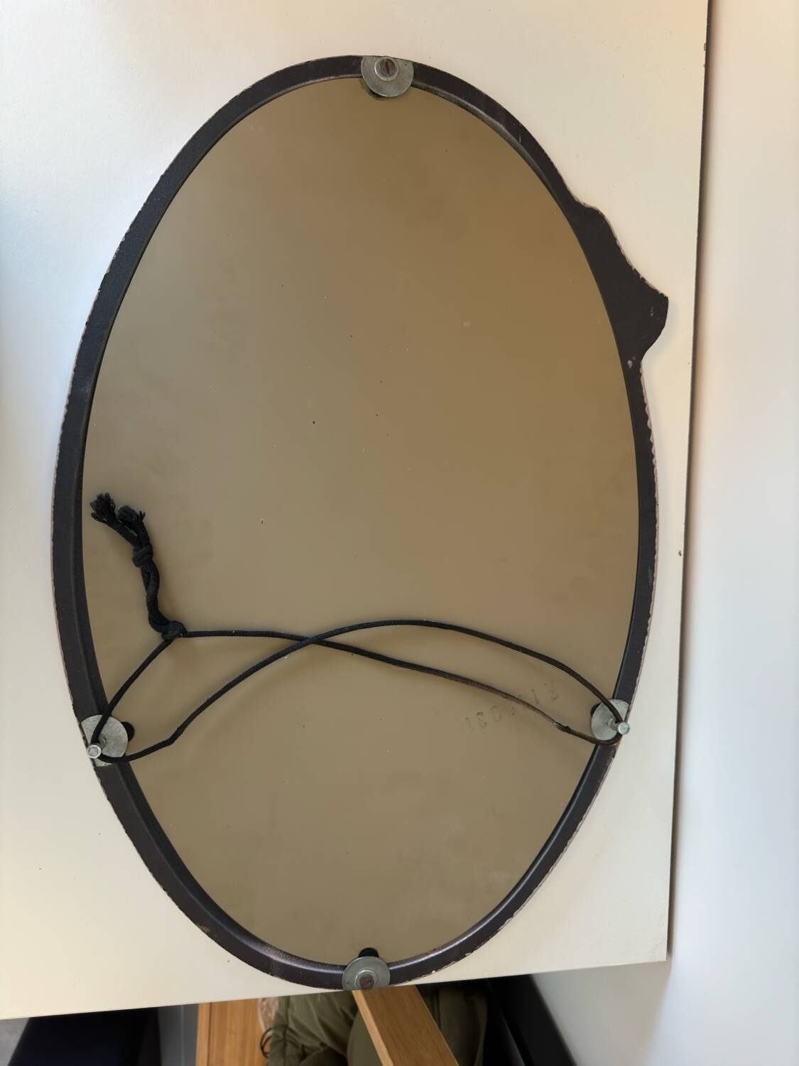 Art Nouveau style oval mirror