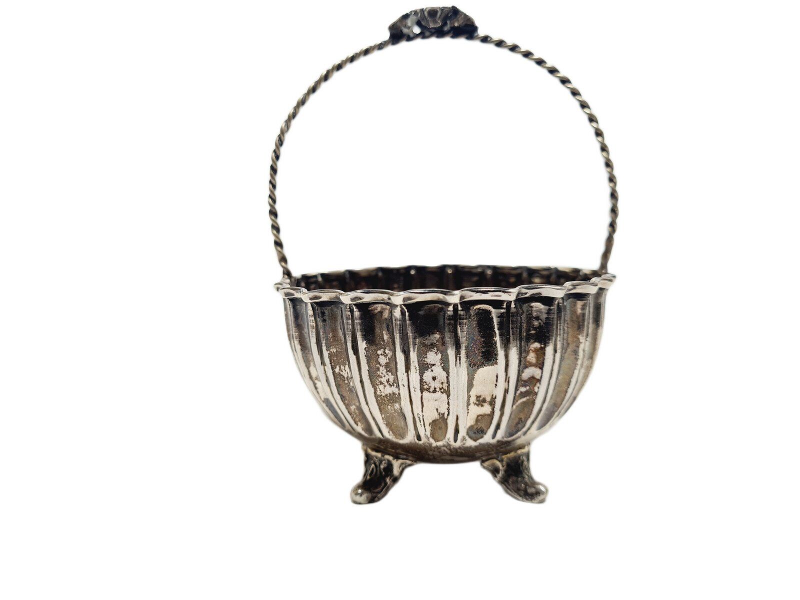 Bol à sucre en argent Art Déco, années 1950