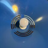 80s blue metal pendant light