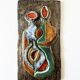Cubist wall sculpture in glazed terracotta. Germany, 1950s.