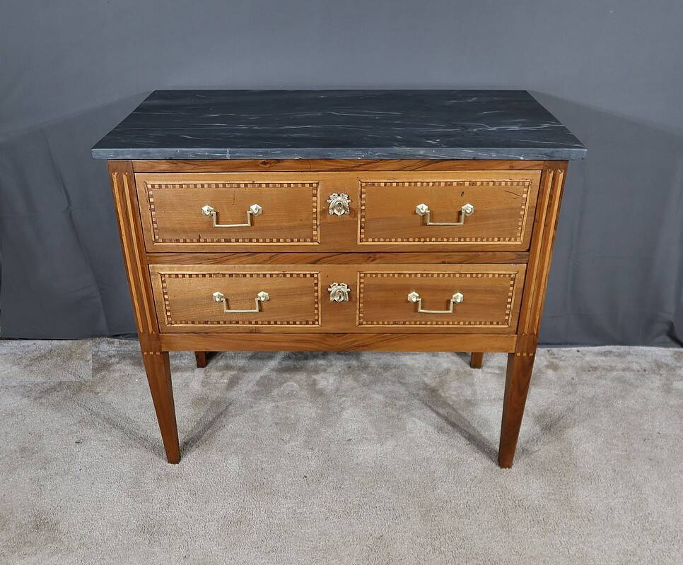Small regional walnut commode, louis xvi style – early 19th century