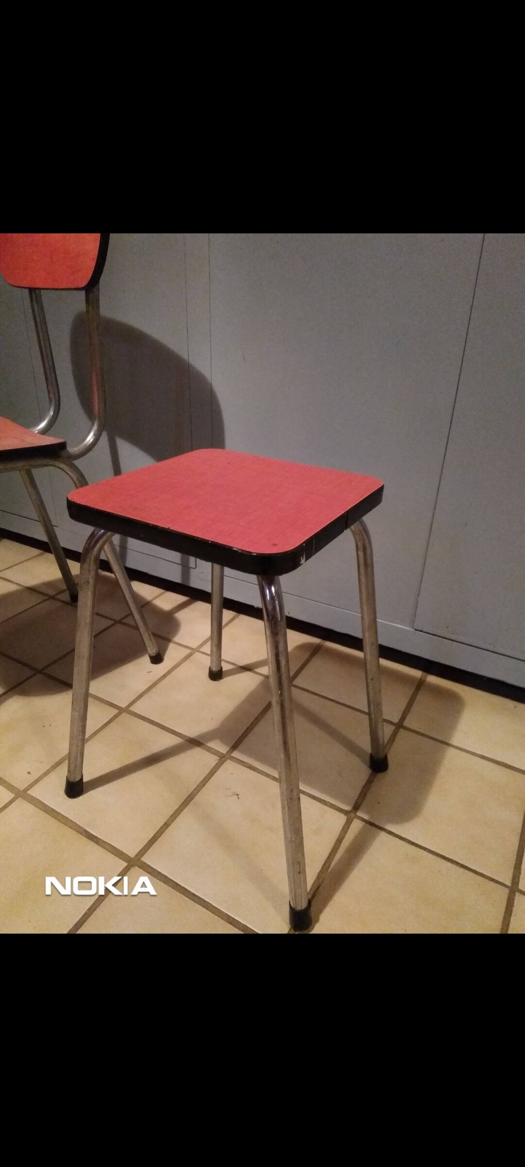 Formica table, chairs and stool set